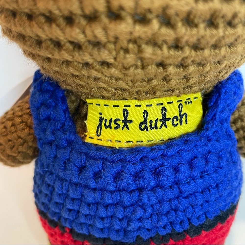 NEW Just Dutch Teddy Bear Piet Mondrian Crocheted Amigurumi Stuffed Toy Handmade - Picture 3 of 9